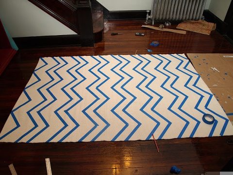 Taping off the rug || This Little Miggy Stayed Home