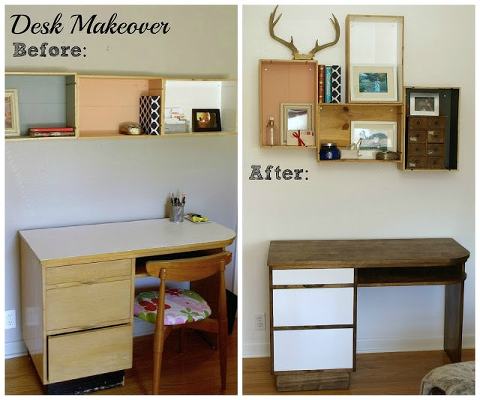 mid century desk makeover || This Little Miggy Stayed Home