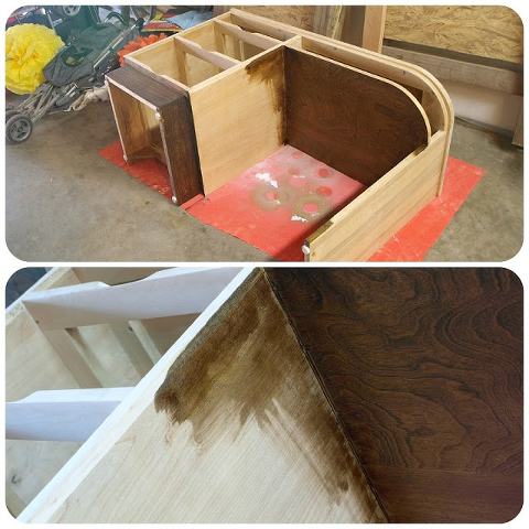 desk makeover || staining || This Little Miggy Stayed Home