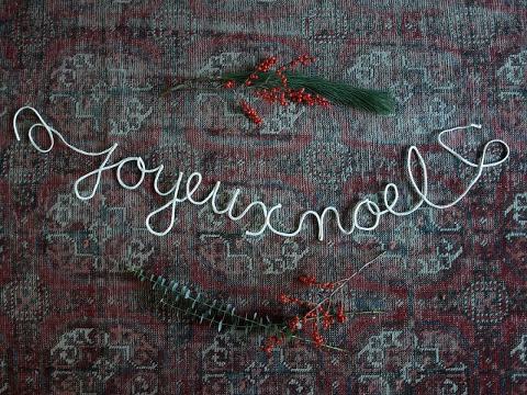 DIY Joyeux Noel Garland || This Little Miggy Stayed Home