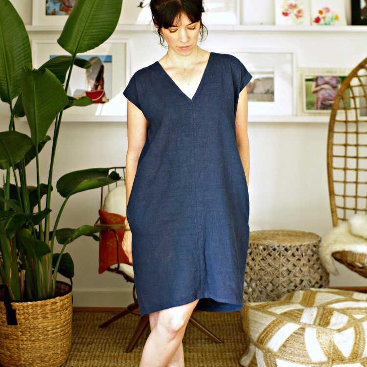 V Neck Shift Dress Pattern