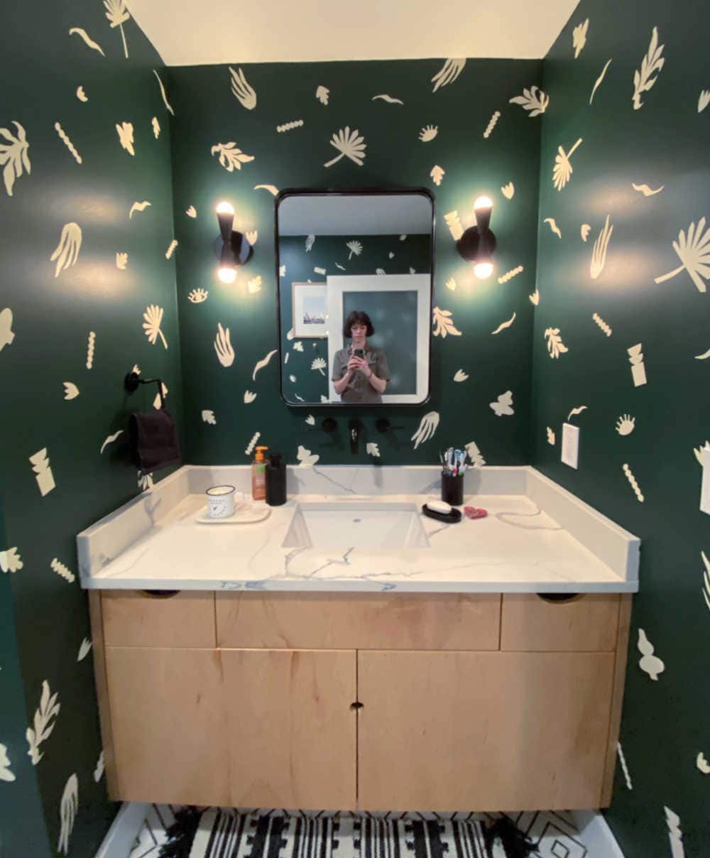 Weekend Bathroom Makeover + DIY Wallpaper Hack » This Little Miggy