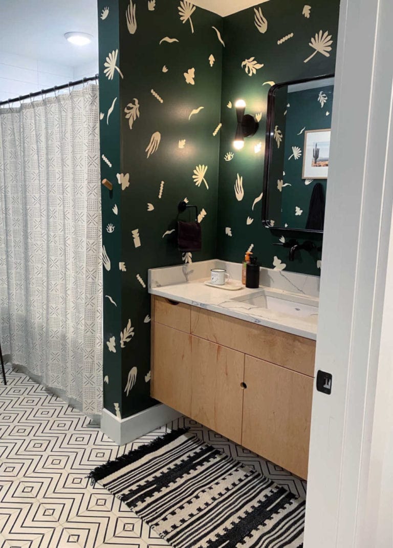 Weekend Bathroom Makeover + DIY Wallpaper Hack » This Little Miggy