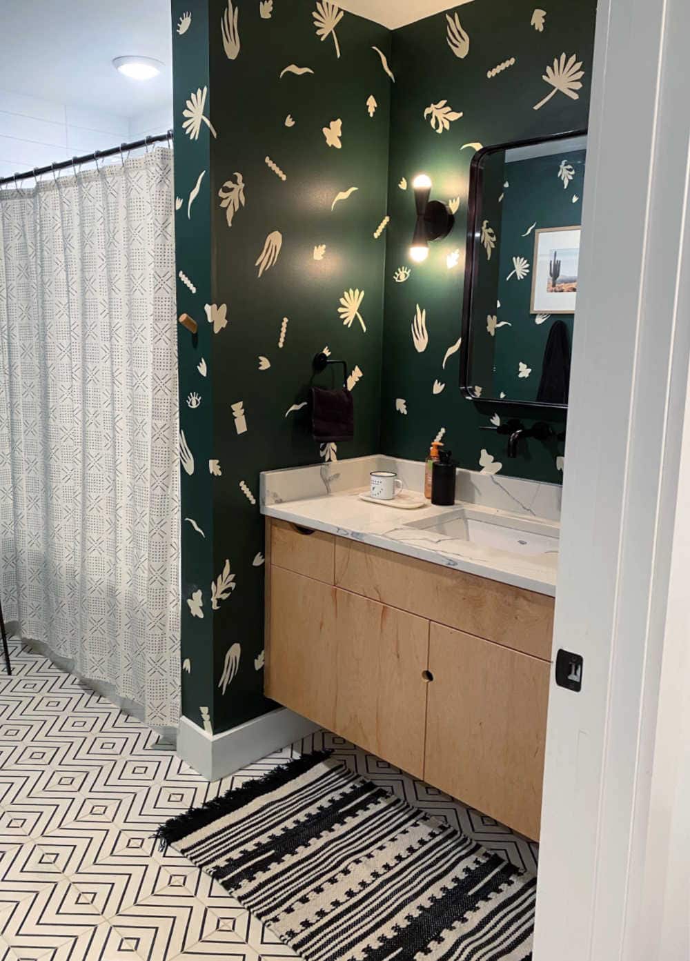 Weekend Bathroom Makeover + DIY Wallpaper Hack » This Little Miggy
