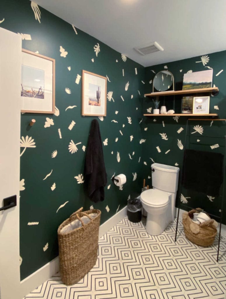 Weekend Bathroom Makeover + DIY Wallpaper Hack » This Little Miggy